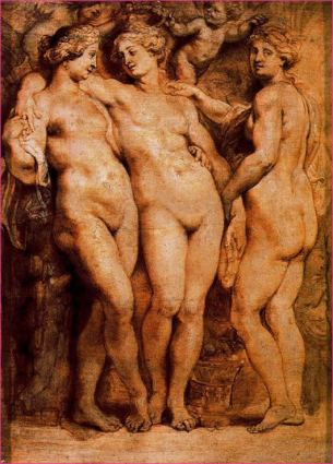 Las tres Gracias (Rubens, en la Galeria Palatina)