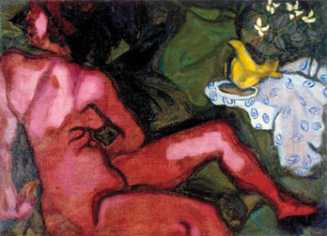 Desnudo rojo - Chagall