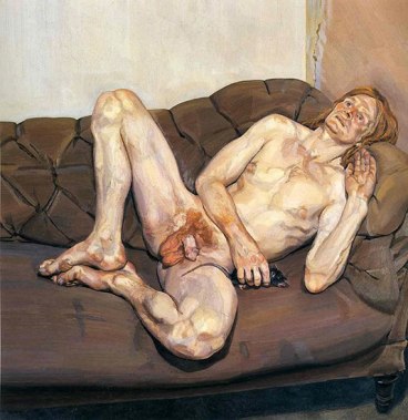 Hombre desnudo con rata - Lucien freud 
