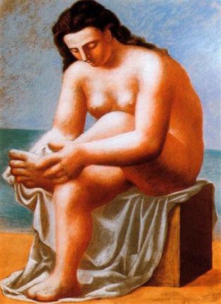 Desnudo sentado secándose los pies - Picasso