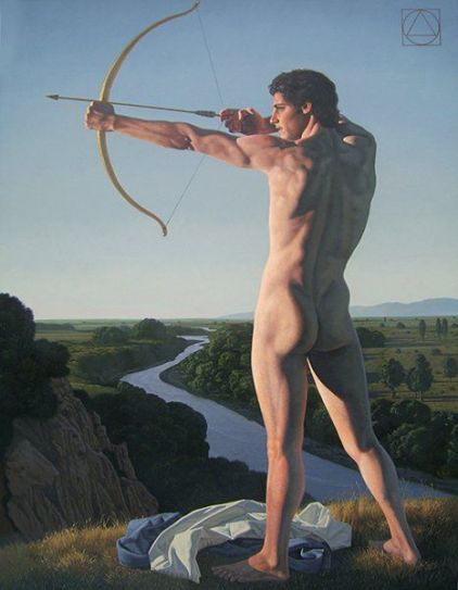 Arquero apuntando al Sol - David Ligare