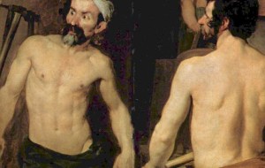 Fragmento de "La fragua de Vulcano" - Velázquez