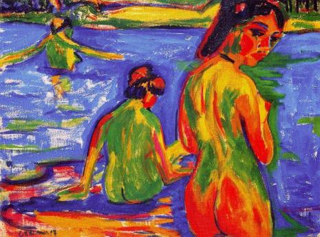 Ernst-Ludwig-Kirchner-Girls-who-bathe-in-the-lake