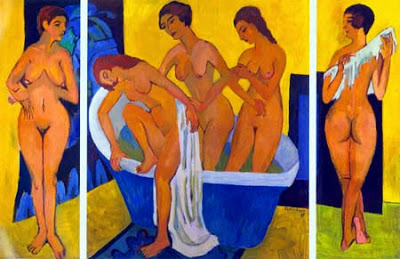 mujeres en el baño