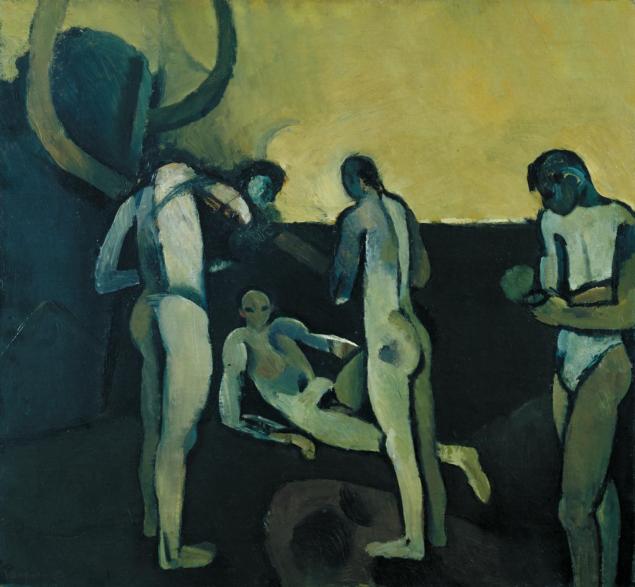 figure in a churchyard, 1948.jpg