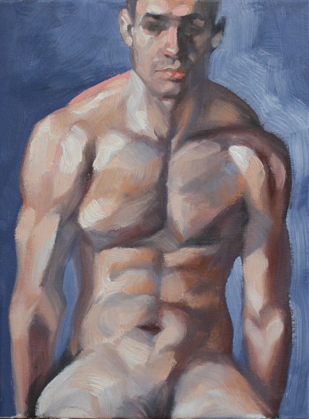 Shoulders, oil on canvas panel 9x12 inches by Kenney Mencher 1