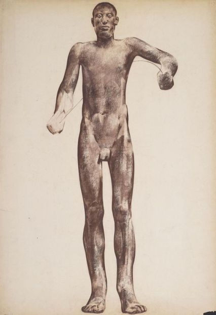 standing Nude Flexing a Pole.jpg