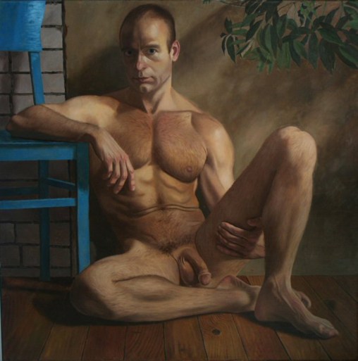 autorretrato con silla azul, 1988