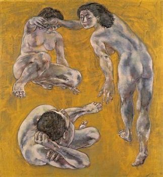 Jeune homme et deux filles by Hans Erni.jpg