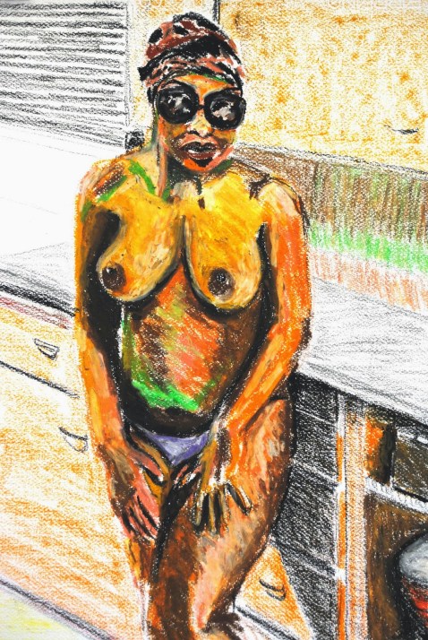 No Ordinary Maid. 2013. Oil pastel on fabriano cotton paper.jpg
