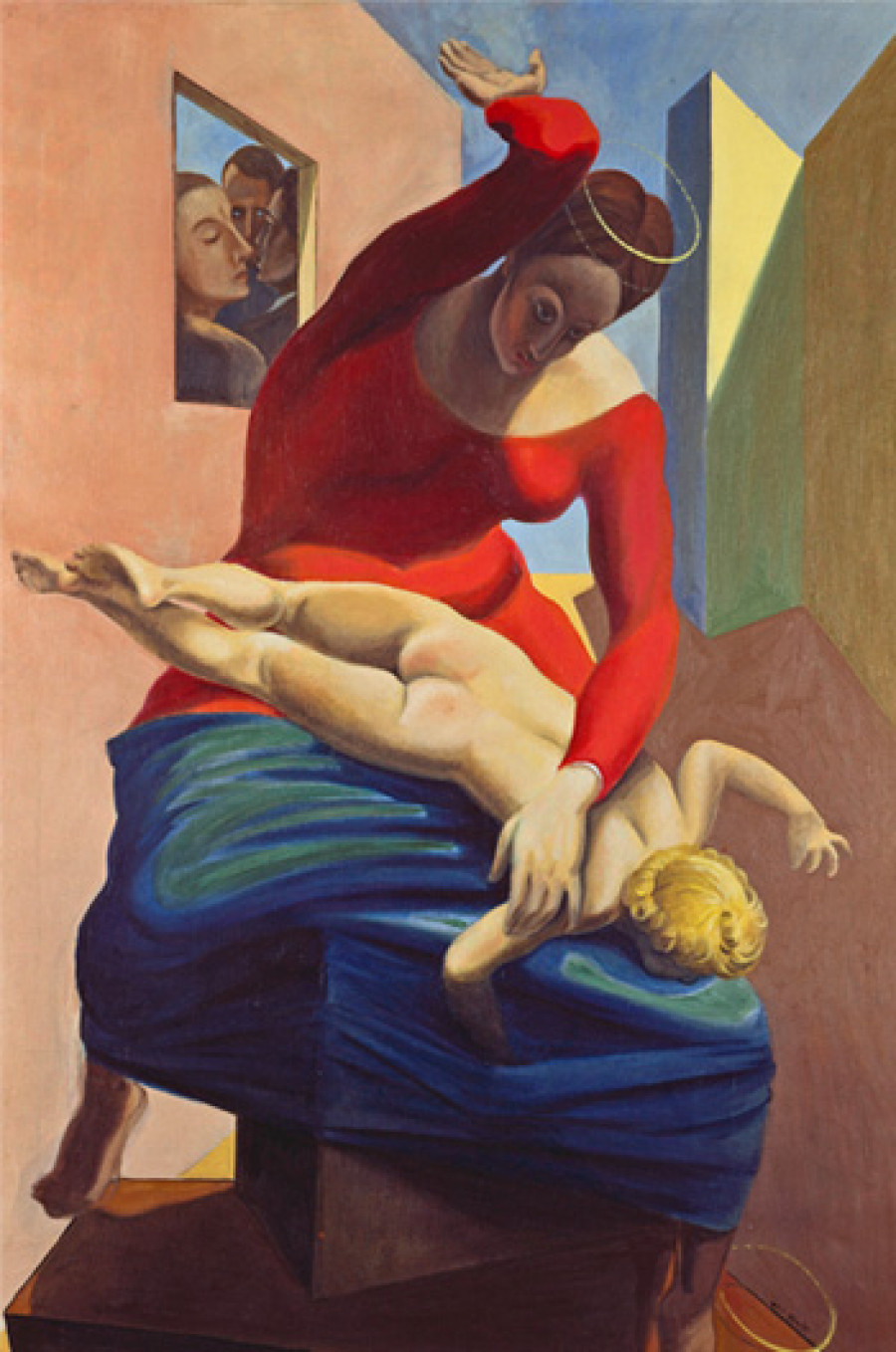 La Vigen María castigando al Niño Jesús en presencia de tres testigos.jpg